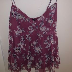 Abercrombie flowy babydoll strappy top